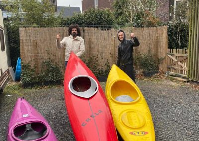 Happy and proud canoeist customers